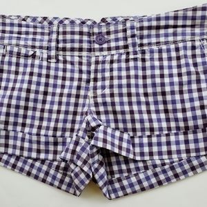 American Eagle Shorts Size 0 purple plaid